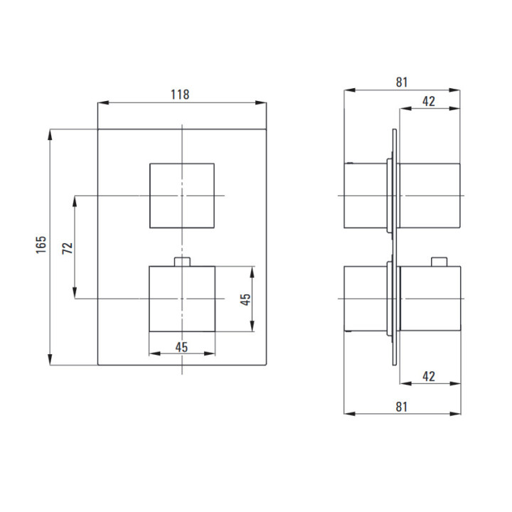 Zestaw prysznicowy podtynkowy z BOXem termostatycznym, Deante Box, złoty