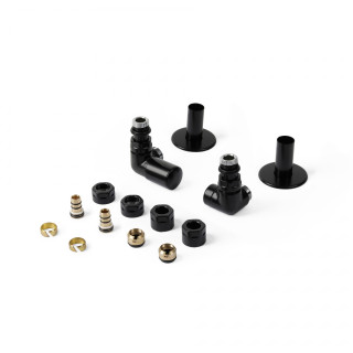 Zestaw trójosiowy regulacyjny osiowy, kątowy Terma Vision All In One, lewy - biały soft