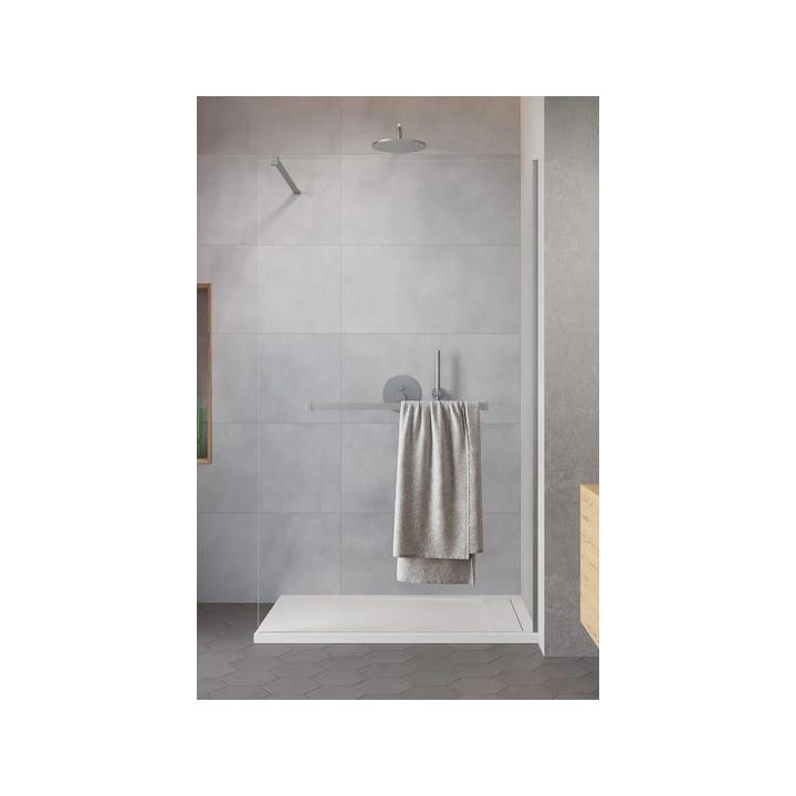 Kabina prysznicowa walk-in Radaway Modo New Brushed Copper II z wieszakiem, 90x200cm, szkło przejrzyste, profil szczotkowana mie