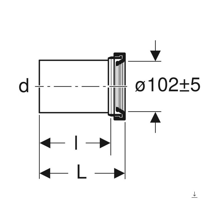Króciec podłączeniowy odpływu z zaślepkami, Geberit