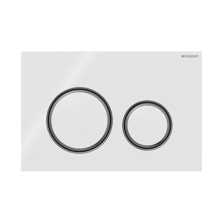 Przycisk uruchamiający Geberit Sigma21, spłukiwanie dwudzielne, szkło, biały/czerwone złoto