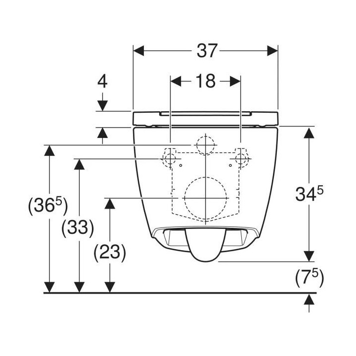 Miska wisząca WC Geberit ONE, TurboFlush, z deską sedesową, biały
