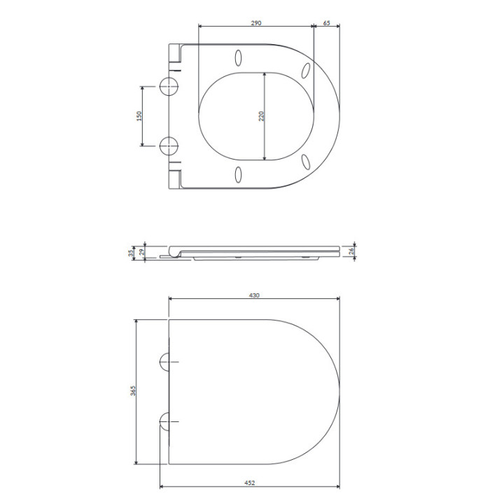 Wolnoopadająca deska toaletowa, Omnires Ottawa - Biały mat
