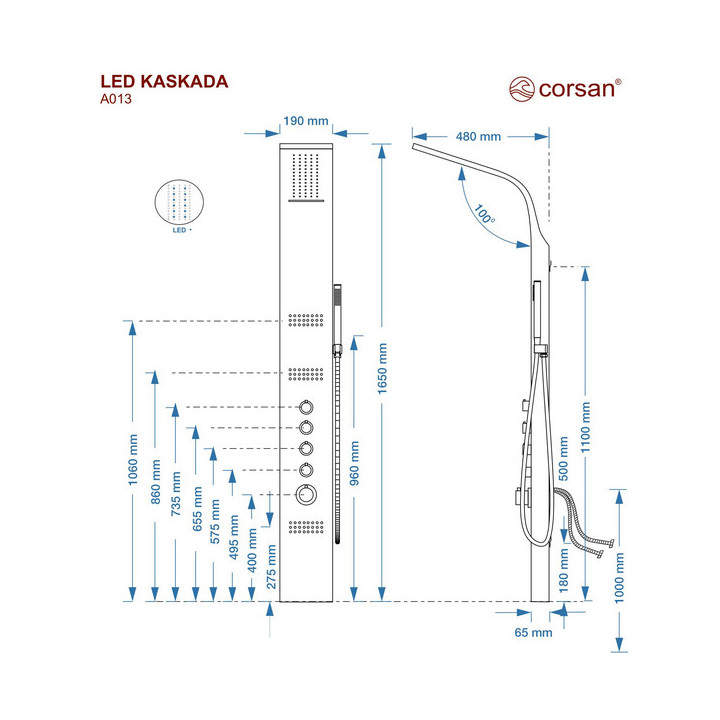  następne      Zdjęcia      Panel prysznicowy Corsan KASKADA , chrom     Panel prysznicowy Corsan KASKADA , chrom  Panel pryszni