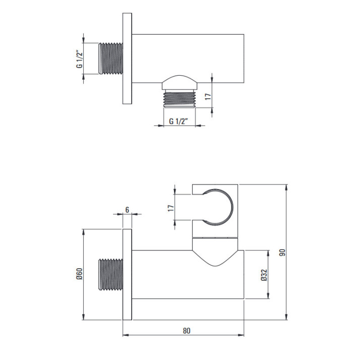 Przyłącze kątowe okrągłe , Deante CASCADA, titanium