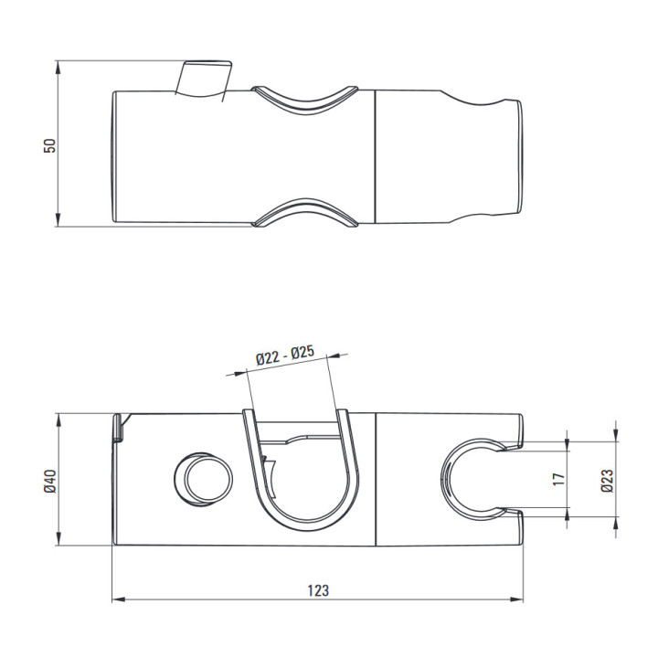 Uchwyt słuchawki prysznicowej na drążek, Deante Easy-fix, chrom