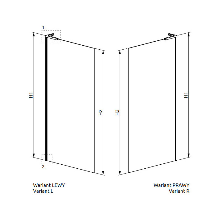 Ścianka prysznicowa walk-in Radaway Modo SL II 100 prawa, szkło przejrzyste, profil chrom