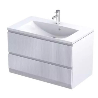 Szafka podumywalkowa wisząca 60cm, Oristo Brylant, biały mat ryflowany