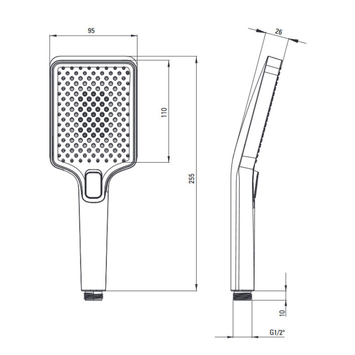 Zestaw prysznicowy 3-funkcyjny z drążkiem, Deante Jasmin, nero