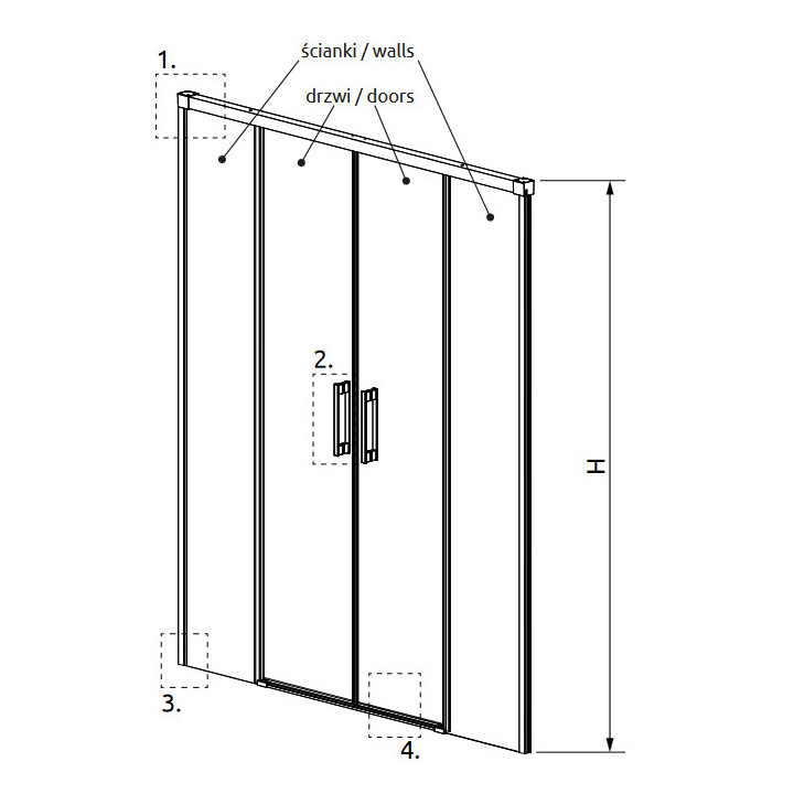 Radaway Arta KDD B kabina 80x80cm szkło przejrzyste- sanitbuy.pl