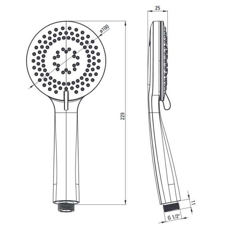 Zestaw prysznicowy punktowy , Deante Arnika, chrom