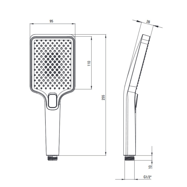 Zestaw bidetta punktowy z uchwytem na słuchawkę , Deante Bidetta, nero