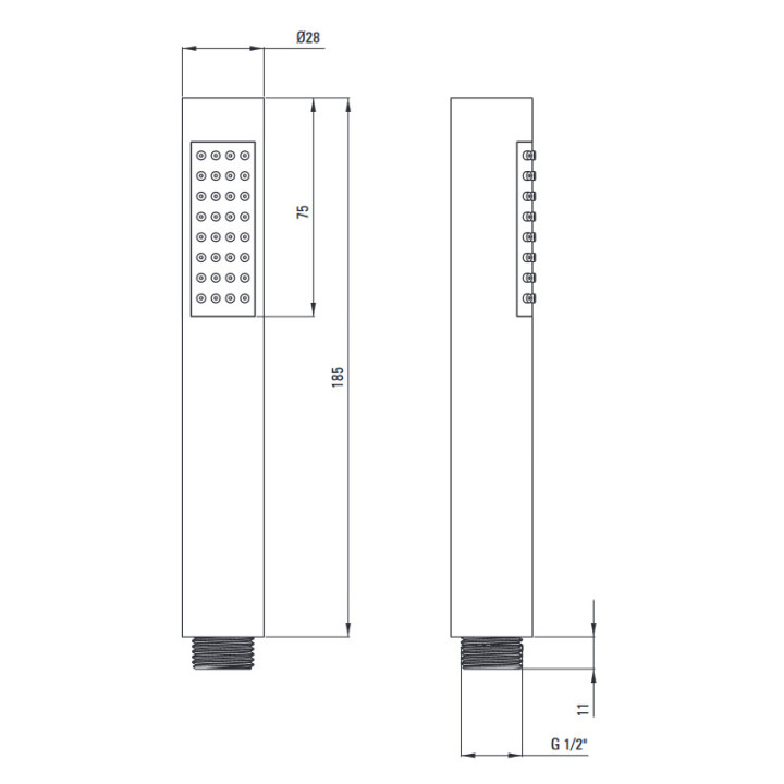 Słuchawka prysznicowa 1-funkcyjna , Deante Square, chrom