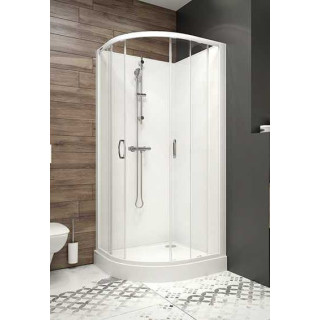 Drywi skryzdowe Sanplast Prestige III 100x195cm, profil srebrny błyszczący, szkło przezroczyste