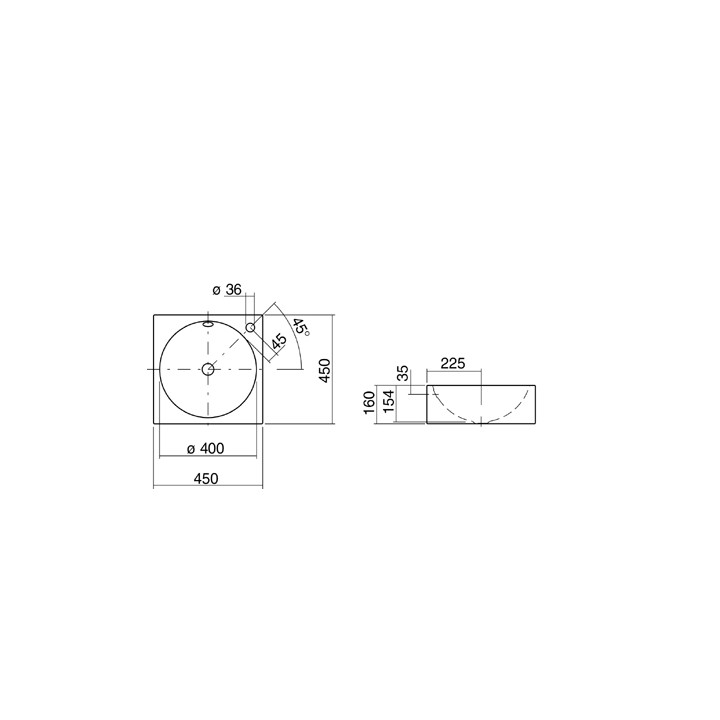 Umywalka Alape WT.MC450H mała 450x450 mm- sanitbuy.pl