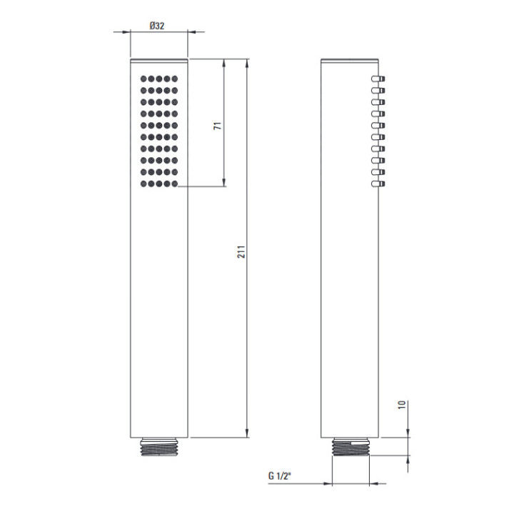 Słuchawka prysznicowa 1-funkcyjna , Deante Round, złoty