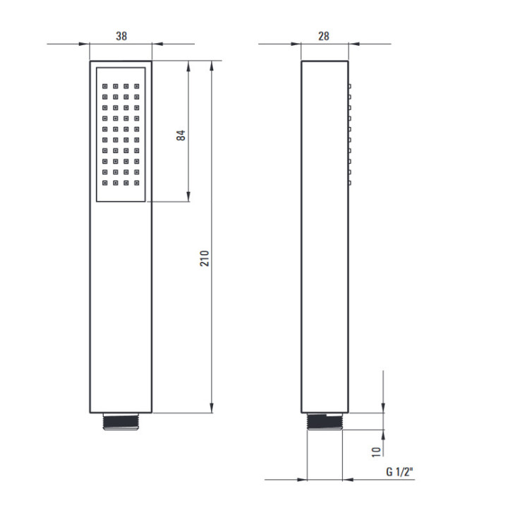 Słuchawka prysznicowa 1-funkcyjna , Deante Square, bianco