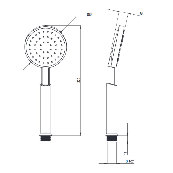 Słuchawka prysznicowa 1-funkcyjna , Deante Square, nero