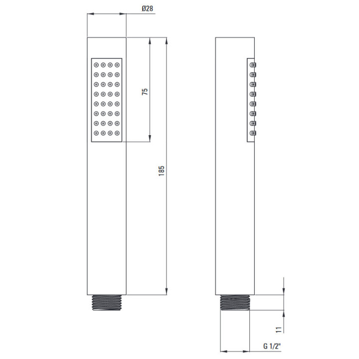 Słuchawka prysznicowa 1-funkcyjna , Deante Temisto, nero