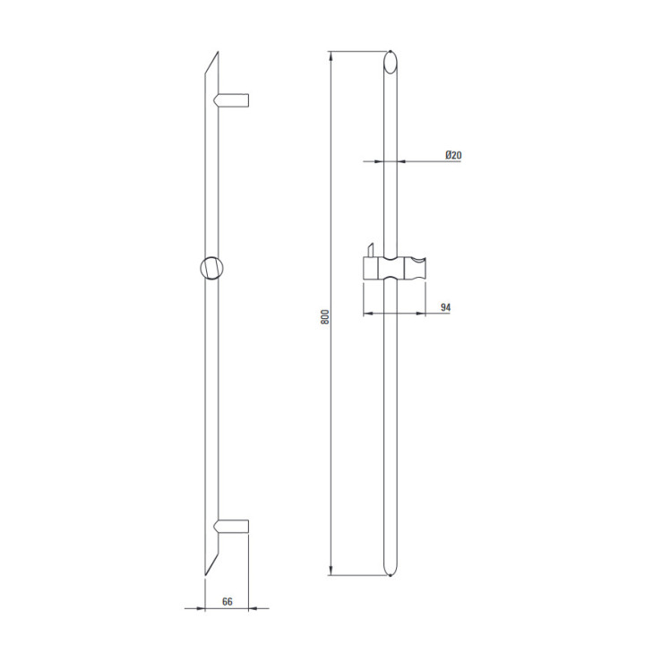 Drążek prysznicowy, Deante Silia, chrom