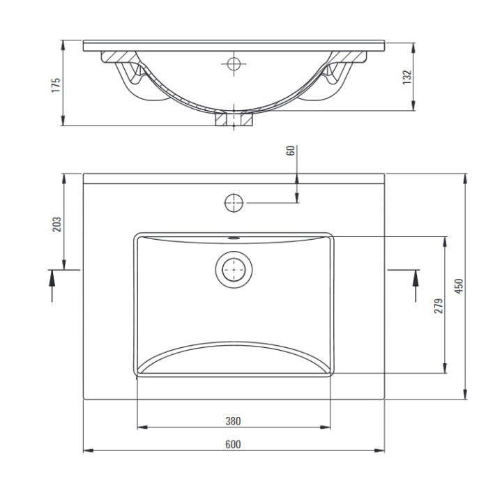 Umywalka ceramiczna nablatowa, Deante Arnika, biała