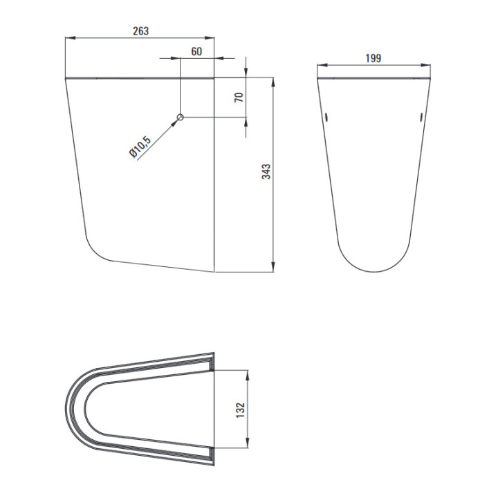 Umywalka ceramiczna ścienna z miejscem na baterię, Deante Jasmin, biała