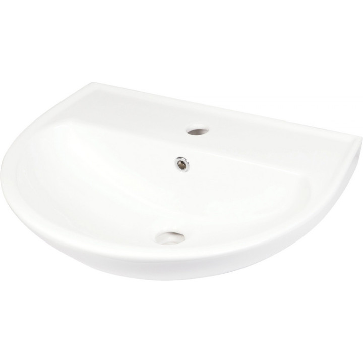 Umywalka ceramiczna ścienna z miejscem na baterię, Deante Jasmin, biała