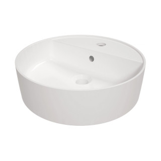 Umywalka ceramiczna ścienna z miejscem na baterię, Deante Jasmin, biała