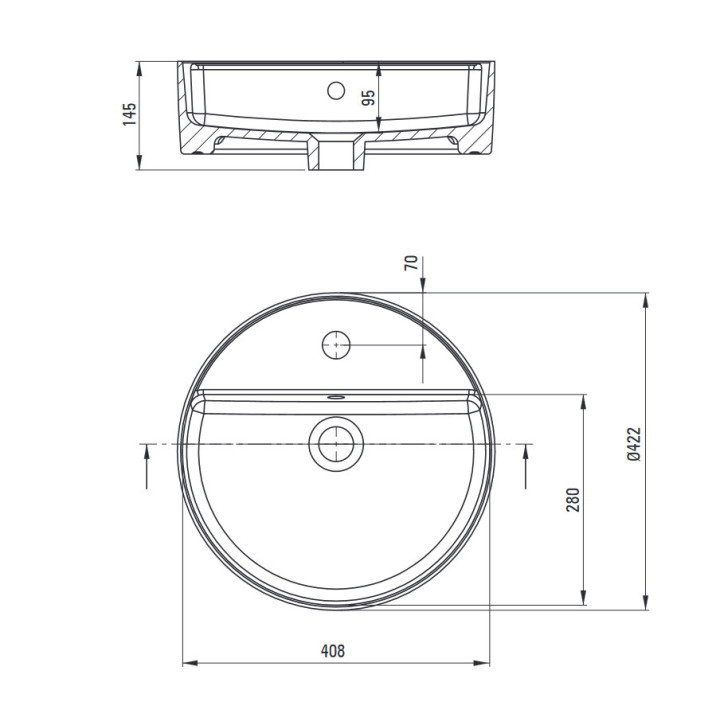 Umywalka ceramiczna ścienna z miejscem na baterię, Deante Jasmin, biała