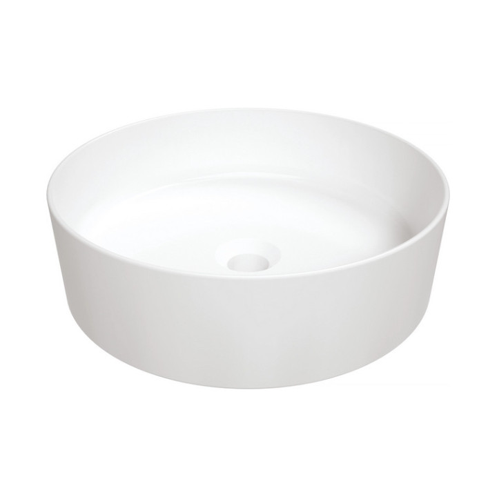 Umywalka ceramiczna nablatowa z miejscem na baterię, Deante Round, biała