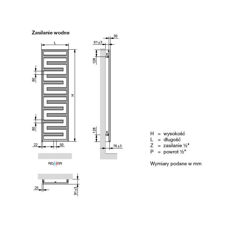 Grzejnik Zehnder Vision 79,2x50 cm - biały