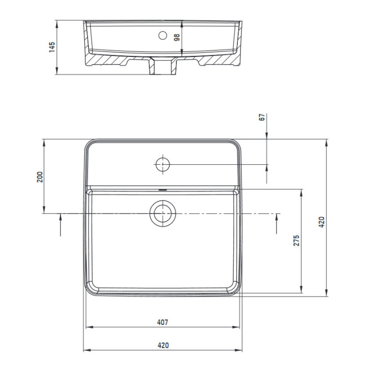 Umywalka ceramiczna nablatowa, Deante Silia, biała