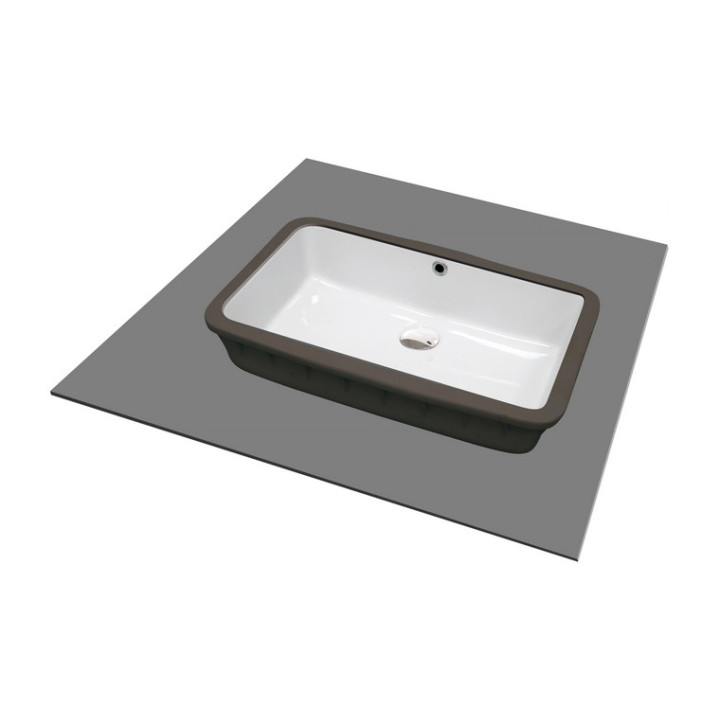 Umywalka ceramiczna nablatowa/ścienna z miejscem na baterię 60x50cm , Deante Temisto, biała