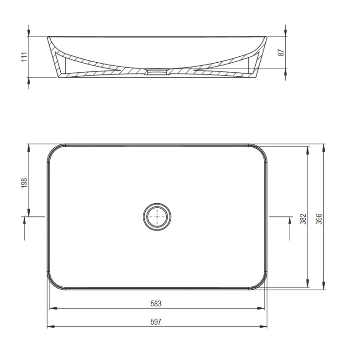 Umywalka ceramiczna nablatowa , Deante Tess, biała
