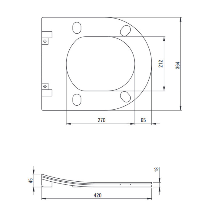 Bidet wiszący, Deante Anemon, biała