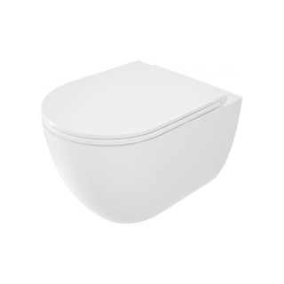 Miska Wc z deską bezkołnierzową, Deante Peonia, biała