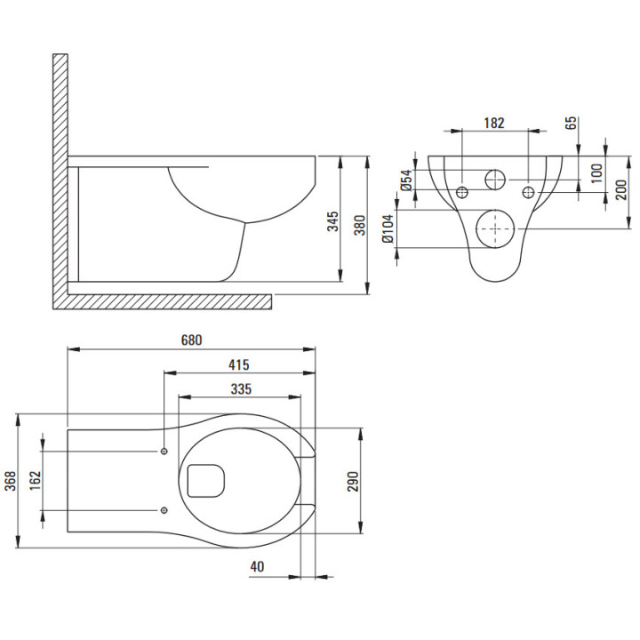 Bidet wiszący, Deante Silia, biały