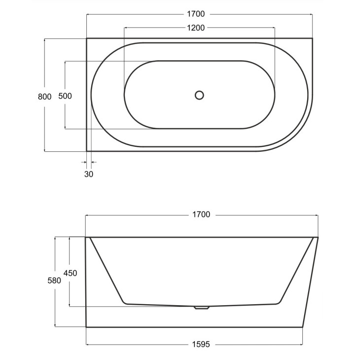 Wanna wolnostojąca Besco Zoya, prawa, 170x80cm, akrylowa, biała