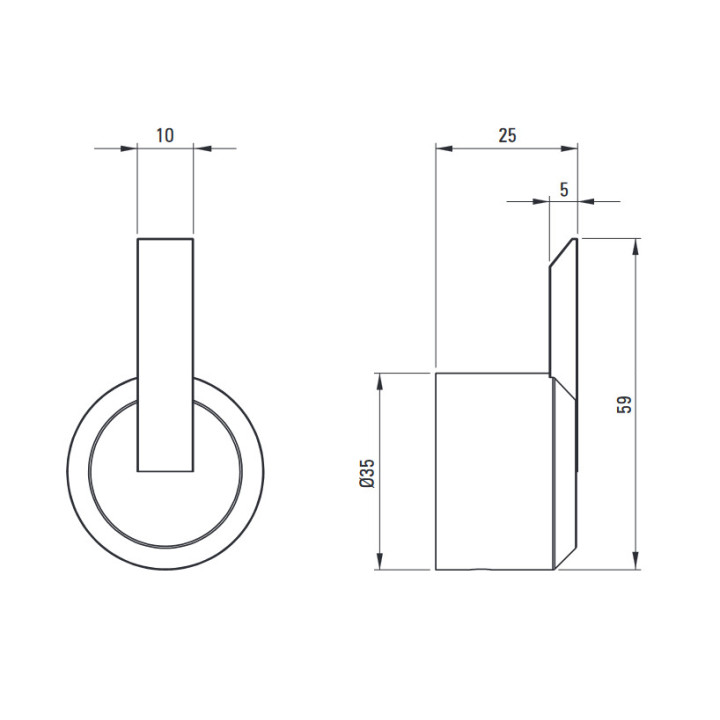 Kubek ścienny, Deante Arnika, chrom