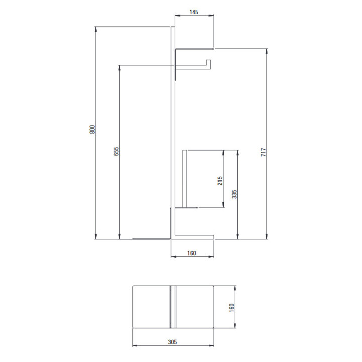Uchwyt na papier toaletowy ścienny z półką , Deante Mokko, nero