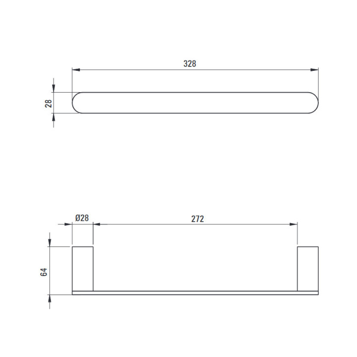 Półka żeberkowa , Deante Round , chrom