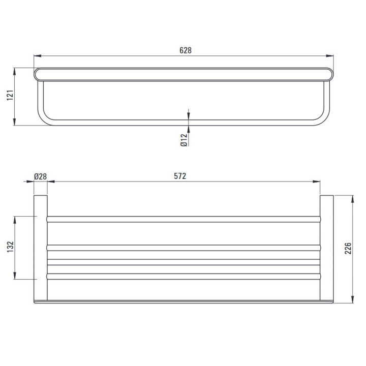 Półka ścienna, Deante Round , chrom