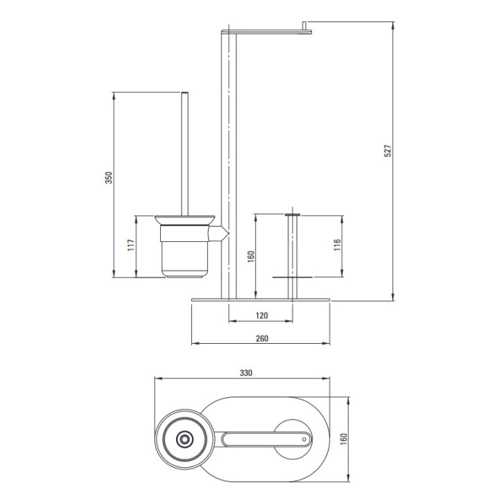 Szczotka WC wisząca, Deante Round , chrom