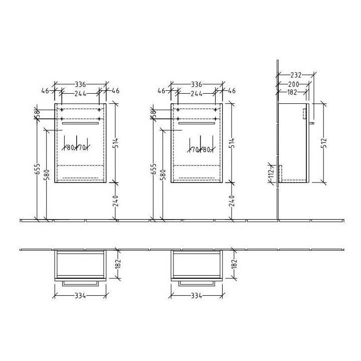 Szafka podumywalkowa Villeroy&Boch Avento, 34x20cm, zawiasy z lewej, Crystal White