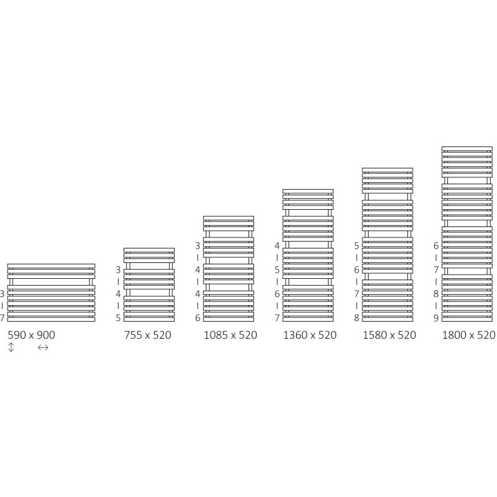 Grzejnik Terma Rolo Room 120x15 cm - kolor