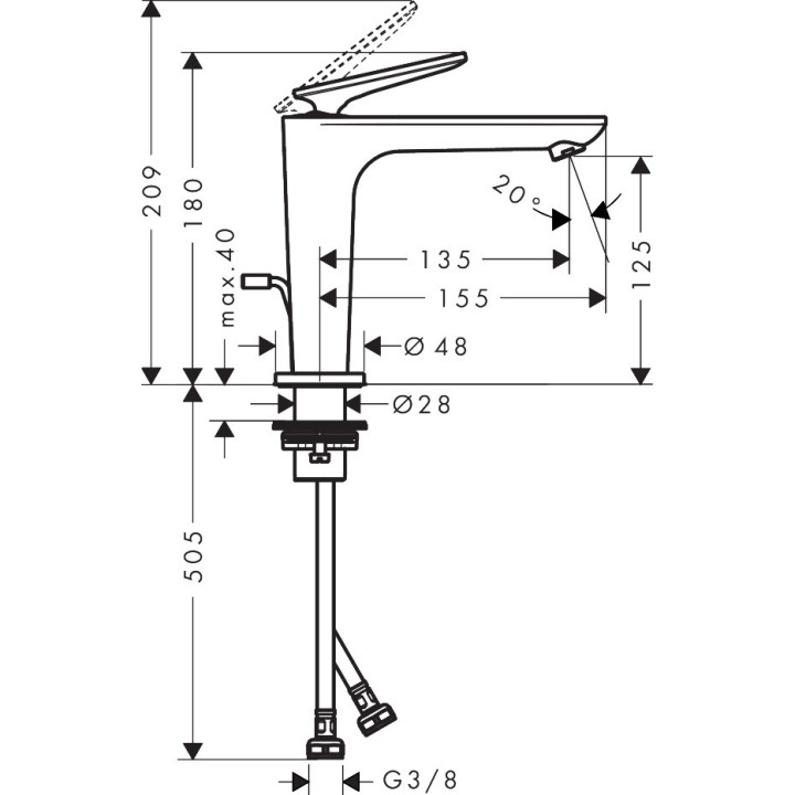 Jednouchwytowa bateria wannowa Axor Citterio C, wolnostojąca, szlif kwadratowy - złoty optyczny polerowany