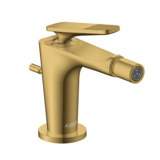 Jednouchwytowa bateria umywalkowa Axor Citterio C 125 CoolStart z kompletem odpływowym z cięgłem, szlif kwadratowy - złoty optyc