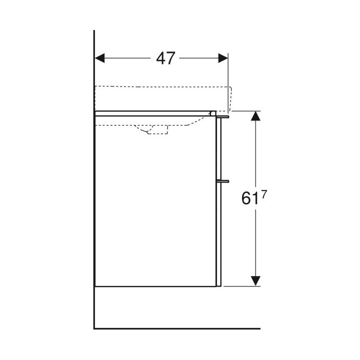 Szafka wisząca podumywalkowa Geberit Smyle Square 73,4 cm, z dwoma szufladami - grey sand