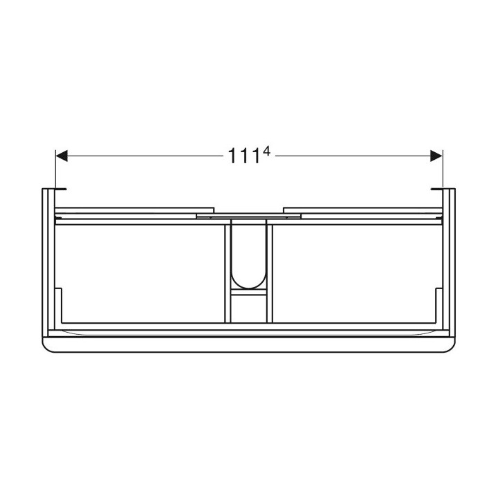 Szafka wisząca podumywalkowa Geberit Smyle Square 73,4 cm, z dwoma szufladami - grey sand
