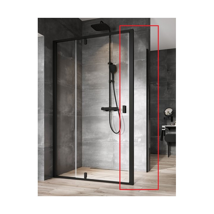 Drzwi prysznicowe obrotowe Ravak Nexty NDOP1-90 L/P, profil czarny, szkło transparentne